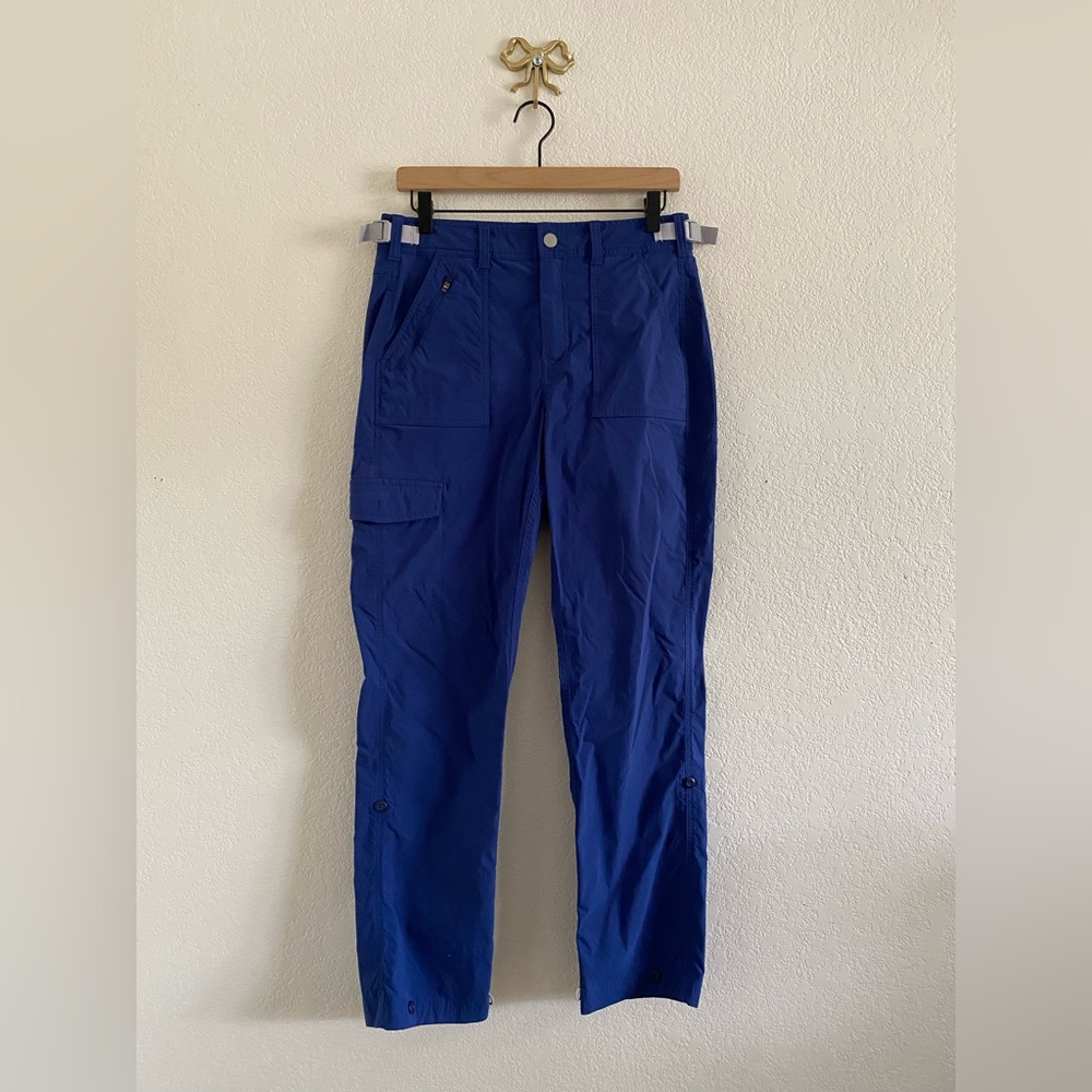Stio Cut Bank Pants Womens 6 Blue Roll-up Hiking Cargo Tech Adjustable Stretch